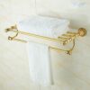 HIGOH Towel Racks, Bathroom Towel Rack Wall Mounted Towel Holder,European-Style All-Copper Natural Jade Carved Bath Towel Rack,Bathroom Hardware,