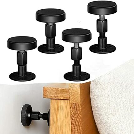 OUKEYI 4 Pieces of Adjustable Threaded Bed Frame Anti-Shake Tool,Headboard Stoppers，Bed stoppers ，Wall Bed headboard Anti-Shake Fixer for Beds Ca