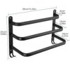 Towel Rail Self Adhesive, JiGiU Towel Holder Hanger 40cm/16inch Triple Towel Shelf bar with 5 Hooks Aluminum Multi-Function Towel Rack Wall Mount