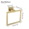 TQKAG Brushed Gold Towel Ring Bathroom Hand Towel Holder Stainless Steel Square Towel Bar Hangers Wall Mounted