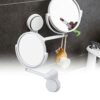 Asixxsix Wall Mounted Makeup Mirror, 360 Degree Rotation Flexible Makeup Vanity Mirror with Suction Cup Design Foldable Portable Wall Mirror for