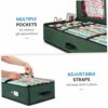 Wrapping Paper Storage Box Foldable Christmas Gift Wrap Storage with Adjustable Dividers Multi Pockets Wrapping Paper Bag Gift Wrap Storage