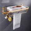 HIGOH Towel Racks,Bathroom Towel Rack Wall Mounted Towel Holder,Bathroom Towel Rack,Double Tier Shower Storage Rack,Wall Mounted Towel Bar,Alumin
