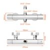 GRIFEMA G17005 Thermostatic Shower Mixer Bar Two Outlet, Wall Mounted Shower Mixer Tap,Anti-Scald, with TOP 3/4" and Bottom 1/2" BSP, Chrome,Silv