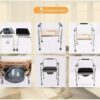 CNAOHGHN Toilet Portable for Elderly People Toilet Stool, Pregnant Women's Bathroom Chair, Bearing Weight 100 kg, Fixed Barrel Chair with Toilet