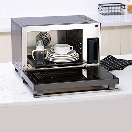 KKYKP Digital Countertop Toaster Oven,Steaming and Baking One Large Capacity 28L,Black