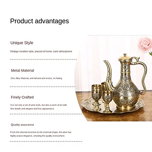 CHUNYU Metal Bronze Wine Set European Vintage Home Wine Cabinet Decoration Wine Pot