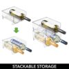 mDesign Ultra Modern Wine Rack - Crystal Clear Bottle Rack - Horizontal Wine Holder Extends Wine and Cork Life - 4 Stackable Wine Racks - 2 Bottl