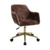 Warmiehomy Velvet Office Chair -Armchair Swivel Chair Office Desk Computer Chair Height Adjustable Chair For Office Home Living Room Bedroom (Min
