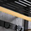 XHALERY Towel Rack Bathroom Towel Rail Wall-Mounted,Advanced Modern Fashion,Durable Double-Layer Space Aluminum Rack(Color:Black)