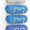 Towel Storage Rack Wall Mounted – Hanging Towel Rack for Bathroom with 6 Compartments – Metal Wine Rack Practical Towel Rail Organizer of Bathroo