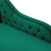 Vintage Style Left Hand Chaise Lounge Velvet Fabric Chesterfield Green Nimes