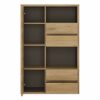 Furniture To Go | Shetland, Oak Effect, 1 Door 4 Drawer Display Cabinet