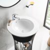 WasserRhythm Bathroom Sink Taps with Pop up Waste Mono Basin Taps Single Lever Chrome Hot and Cold Mixer Tap