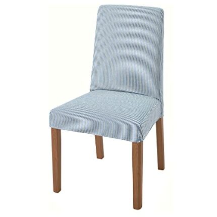 Ikea BERGMUND chair, oak effect/Rommele dark blue/white