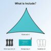 supregear Shade Sail, 3x3x3 m Triangular Shade Sail Waterproof UV Blockage Sun Sail Canopy Awning Shelter for Outdoor Courtyard Garden Patio Carp