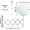 BELLE VOUS Chrome Wall Mounted Extendable 360° Swivel Mirror - 3X Magnification - 22 x 21.7cm/8.66 x 8.54 inches - Double-Sided Rotating Stainles