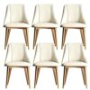 Kitchen Dining Room Furniture Chairs Dining Chairs Set Of 6 Modern Water Proof PU Leather Kitchen Living Room Chairs with Metal Legs and Backrest