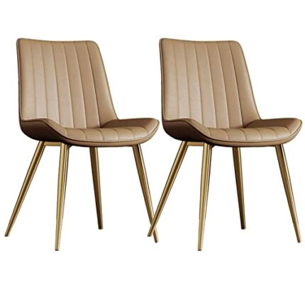 Kitchen Dining Room Furniture Chairs Modern Kitchen PU Leather Dining Chairs Water Proof PU Leather Side Chair with Metal Legs,Living Room Lounge