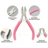 5 PCS Jewellery Pliers Set Jewellery Making Tools Mini Pliers Chain Nose Pliers Round Nose Pliers Diagonal Pliers for DIY Handmade Craft Supplies