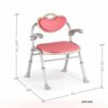 Bath Stools,Pink Bathing Chair Foldable Bathroom Shower with Backrest Stool Height Adjustable Bath Stool with Eva Foam Cushion Rotatable Handrail