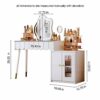 White Modern Vanity desk,Retractable Makeup dressing table with Nightstand,with Lighted Mirror and 2spacious drawers,Gift for Girls and Women wit