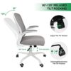 Fullwatt Office Chair, Flip-up Armrest Ergonomic Desk Chair Computer Task Chair Mesh with Armrests lumbar support Mid-Back for Home Office Confer