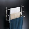 XHALERY Towel Bar Rail 3-Tier Bath Towel Rack 304 Brushed Finish Stainless Steel Wall Mounted Towel Holder 40 cm Towel Rails for Kitchen Bathroom