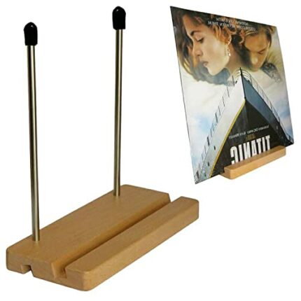 AUXPhome Vinyl Record Storage Holder Album Display Stand Record Organizer, Fits 7 and 12 inch Records or LPs - Display Singles in Stylish Modern