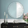 ALEXLOGER 36'' x 36'' Large Sliver Round Decorative Wall Mirror for Living Room, Bedroom, Entryway