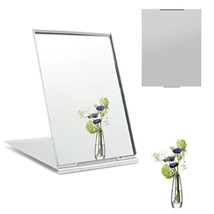 Travel Mirror Pocket Mirror Small Cosmetic Mirror Hand Mirror Foldable Ultra Thin and Durable Mirror Suitable for Travel, Office Shaving Camping