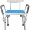 CHEWO Bath Stools,Shower Stool Bath Seat Aluminum Wheelchair with Armrests with Backrest Non-Slip, Height-Adjustable Old Disabled Speaker Speaker