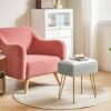 YMYNY Storage Ottomans, Chair Stool Upholstered, Footstool Velvet Bench, Dressing Table Stool, Pouf Couch Stool, Metal Legs, Removable Cover, for
