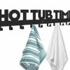 Towel Rack for Hot Tub Bathroom Towel Holder with 10 Hooks Towel Hanger Wall Mounted for Robes, Clothes, Towels - Hot Tub Accessories Outdoor