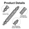 6pcs Stripped Screw Extractor Set Bolt Extractor Set, Security Bit Set Screw Set Tools Set, Rounded Bolt Remover Screw Grab Screw Removal Tool, E