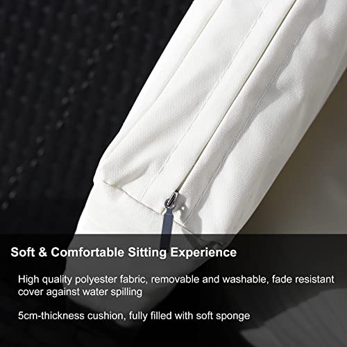 Rattan Garden Furniture Set, 3 piece Outdoor Patio furniture sofa set with 2 Armchairs and 1 table, Outdoor Seating for Bistro Front Porch Balcon