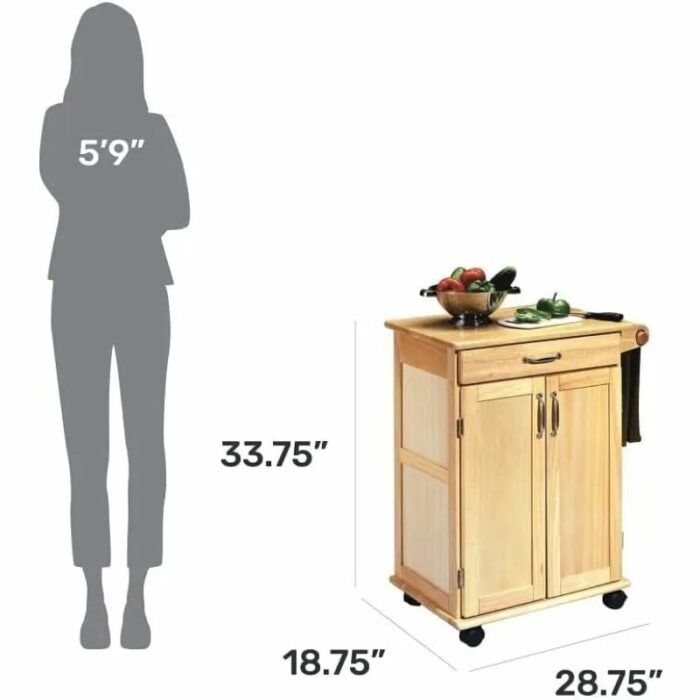 GRETD Kitchen Carts Mobile Kitchen Cart Furniture Kitchen Island Table Serving Cart Storage Cabinet