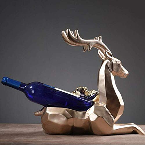 PIBM Stylish Simplicity Wine Racks Free Standing Resin,Creative European Style Moose,Home Decorations Restaurant,Countertop Display Bottle Rack C