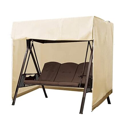 Garden Swing Cover 3 Seater Waterproof L220 xW125 x H170 cm Patio Swing Chair Bench Cover Outdoor Garden Furniture Rain and Snow Protection Cover