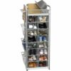 Simple Houseware Shoe Stand Tower Rack w/side hanging bag 20-Pair, Grey