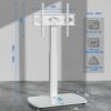 RFIVER Universal TV Stand Slim Corner TV Floor Stand for 32-65 Inch TVs,Height Adjustable Swivel Cantilever Tall TV Stand with Tempered Glass Bas