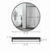 Albriya R8080BK-1 Large Round Black Metal Mirror 32 inch with Floating Shelf - Large Wall Mounted Circle Mirror Matte Black Frame - for Bathroom,