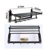 HIGOH Towel Racks, Bathroom Towel Rack Wall Mounted Towel Holder,Bath Hardware Aluminum Carved Foldable Towel Rack,Towel Bar,Bath Shelf Towe Hold