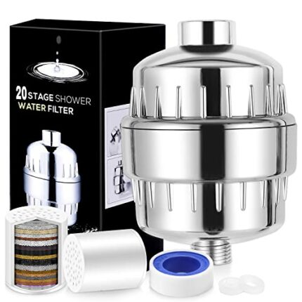 20 Stage Shower Filter Laicky Shower Head Filter, Hard Water Filter, Skin and Hair More Healthier, Remove Chlorine Heavy Metals and Other Sedimen