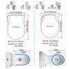 Combined Toilet Seats Bidet with Non Electric Self Cleaning Dual Nozzles Separated Rear & Feminine Natural Water Spray, Soft Closed, Easy DIY Ins