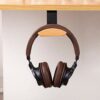 Headphone Hanger Holder Wall Mount,Headset Stand Hook Under Desk Beech Wood Earphones Hanger for Audio,Studio and PC Gaming Headphones(Beech-Z)