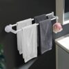 HIGOH Towel Racks, Towel Rail for Bathroom,Double Rod Hand Towel Holder Bathroom Bathroom Suction Cup Rack,Bath Towel Rod,Nordic Minimalist Creat
