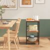 YMYNY Bookcase, 3 Tier Storage Rack, Plant Rack, Storage Microwave Shelf with Steel Frame, for Living Room, Kitchen, Office, Study Hall, Industri