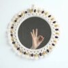 QUANJJ Wall-mounted Nordic Decorative Round Hanging Cosmetic Makeup Shaving Glass Home Decor for Salon Bathroom Countertop Vanity (Silver)