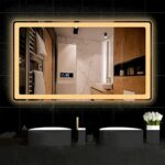 Wallmounted Square Bathroom Led Smart Touch Antifog Makeup Household Defogging Lightemitting Bathroom Mirror, Bno Touch, 600 * 800mm